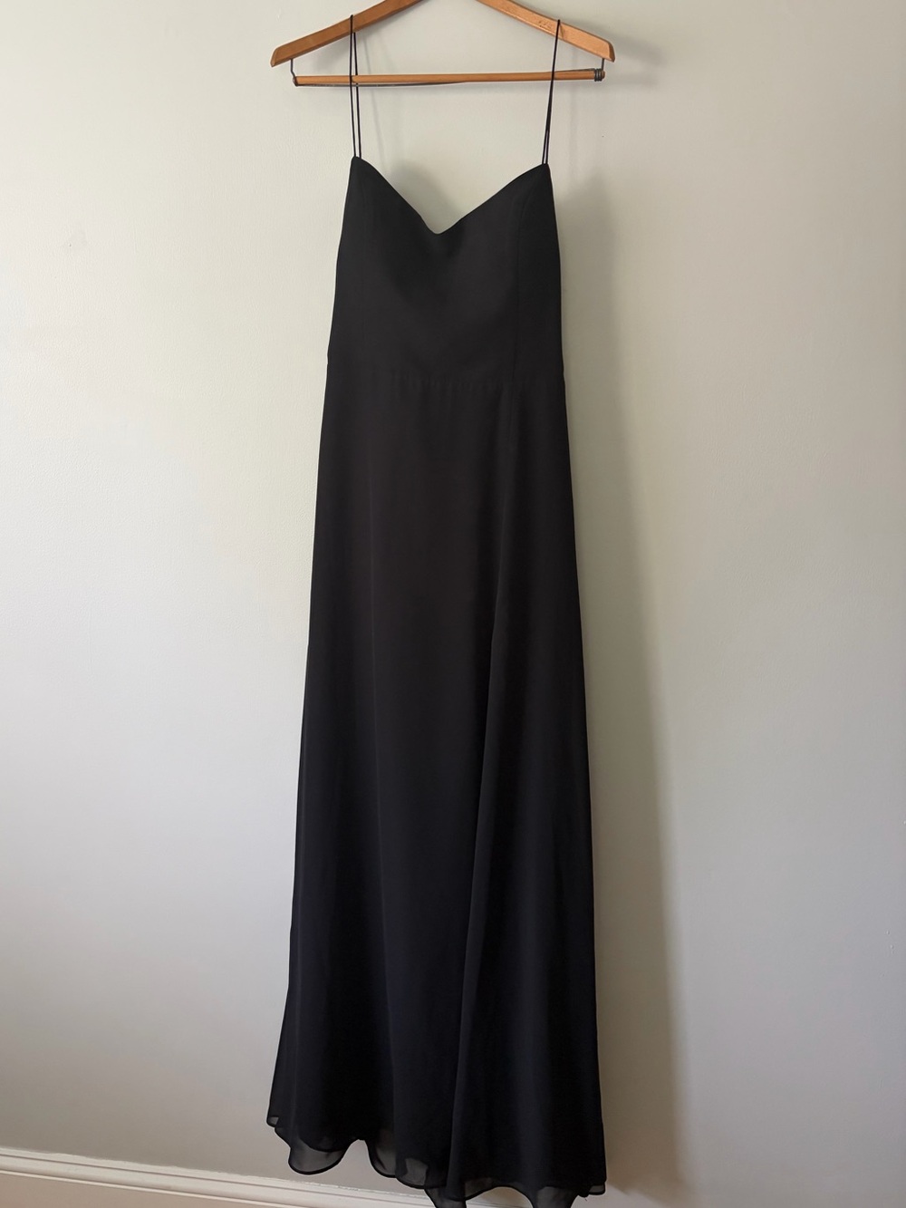Jenny Yoo Black Spaghetti Strap Maxi Dress